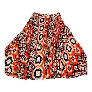 NWT Maeve Valerie Pleated Midi Skirt Women's Small Red‎ Vermillion Anthropologie